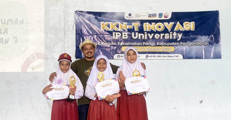 Rayakan Hari Anak Nasional, Mahasiswa KKNT Inovasi IPB University Gelar Lomba Antarsekolah
