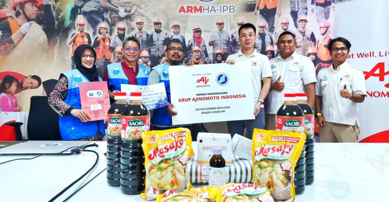 Peduli Sukabumi, ARM HA-IPB Salurkan Bantuan dari Ajinomoto Indonesia